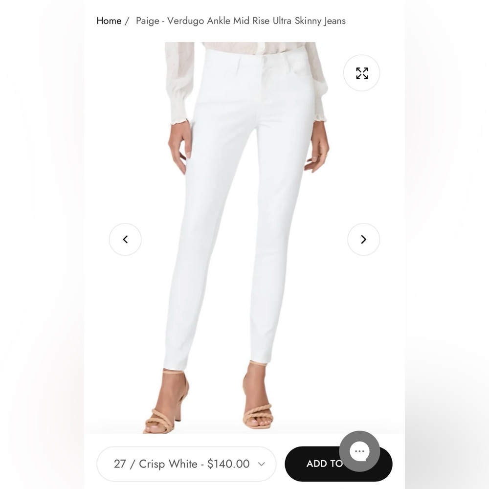 PAIGE White Verdugo Ankle Pants